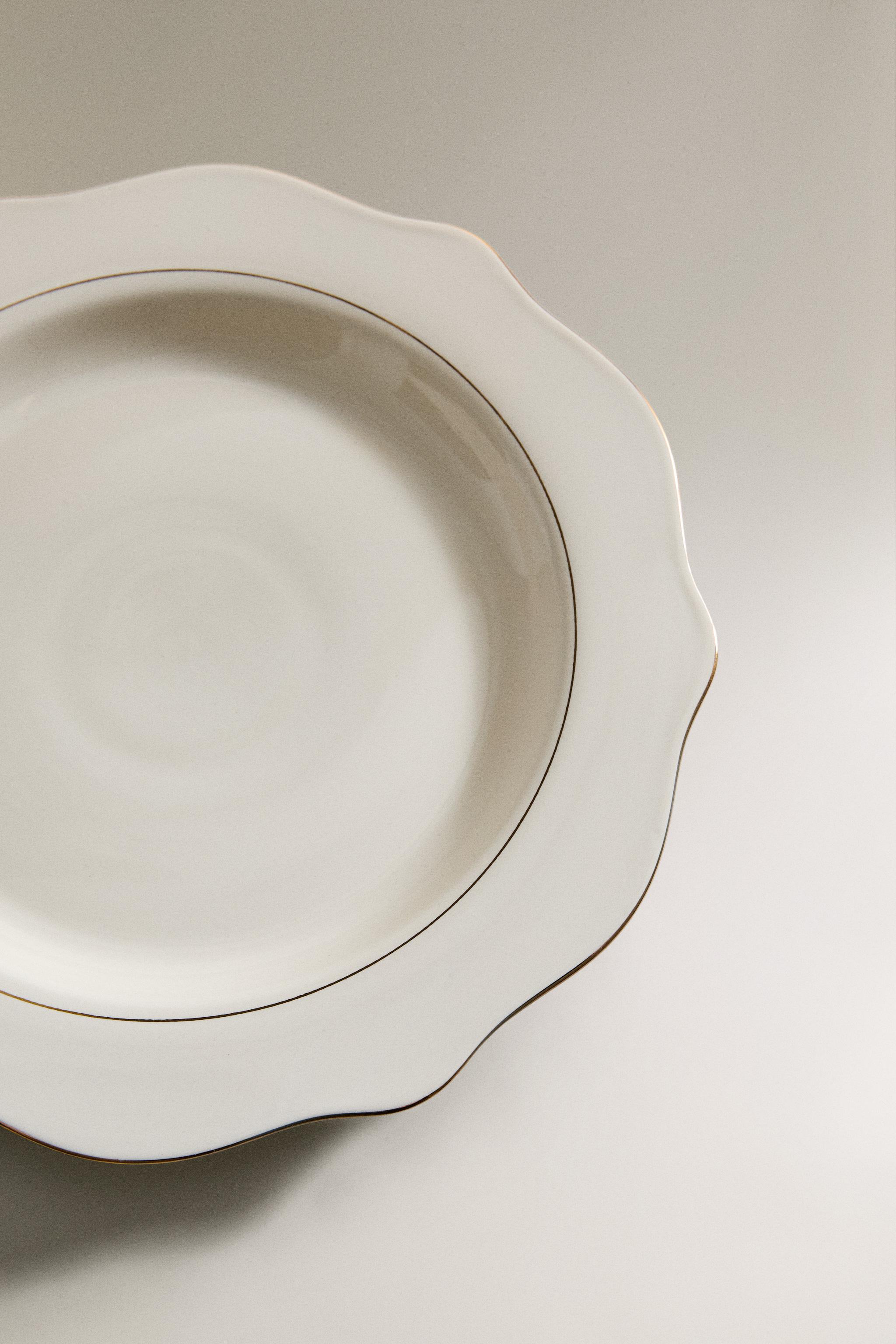 ASSIETTE PLATE PORCELAINE FILET
